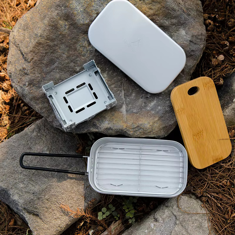MOUNTAINHIKER Ultraleichte Aluminium-Lunchbox in Silber, ideal für Camping und offenes Feuer - Bild 2