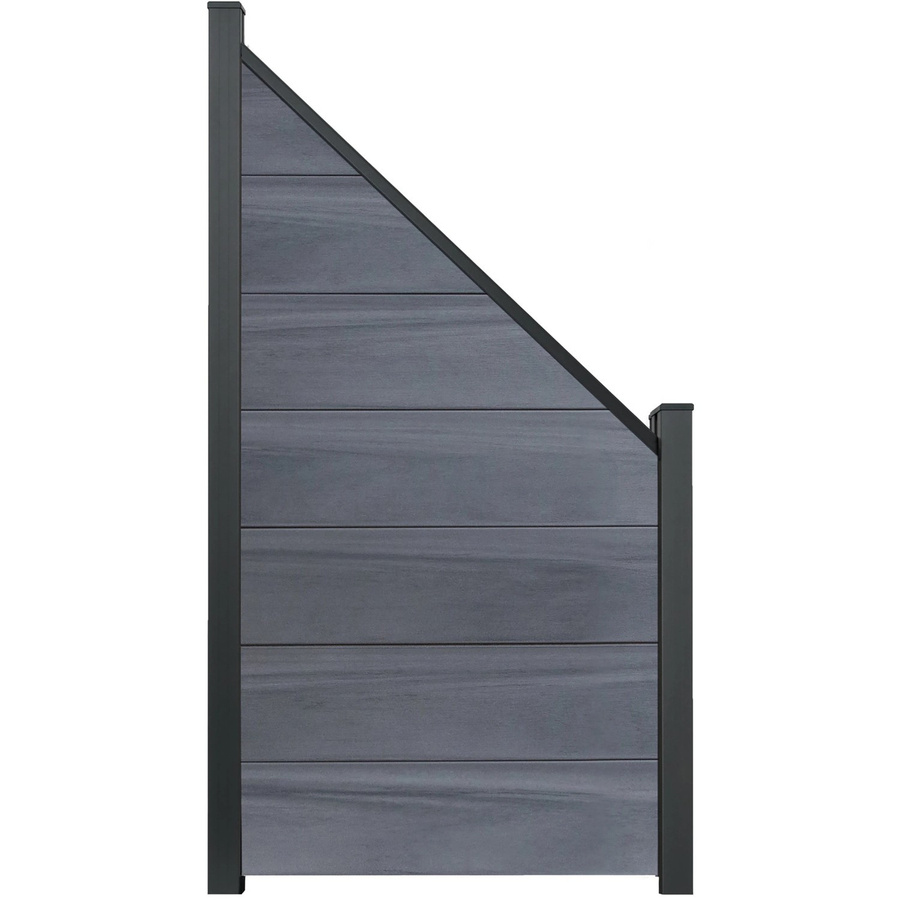 GroJa Steckzaun Schräg Solid-Grande aus BPC-Material in Steingrau, B/H: 90 x 180 cm, co-extrudiert - Bild 2