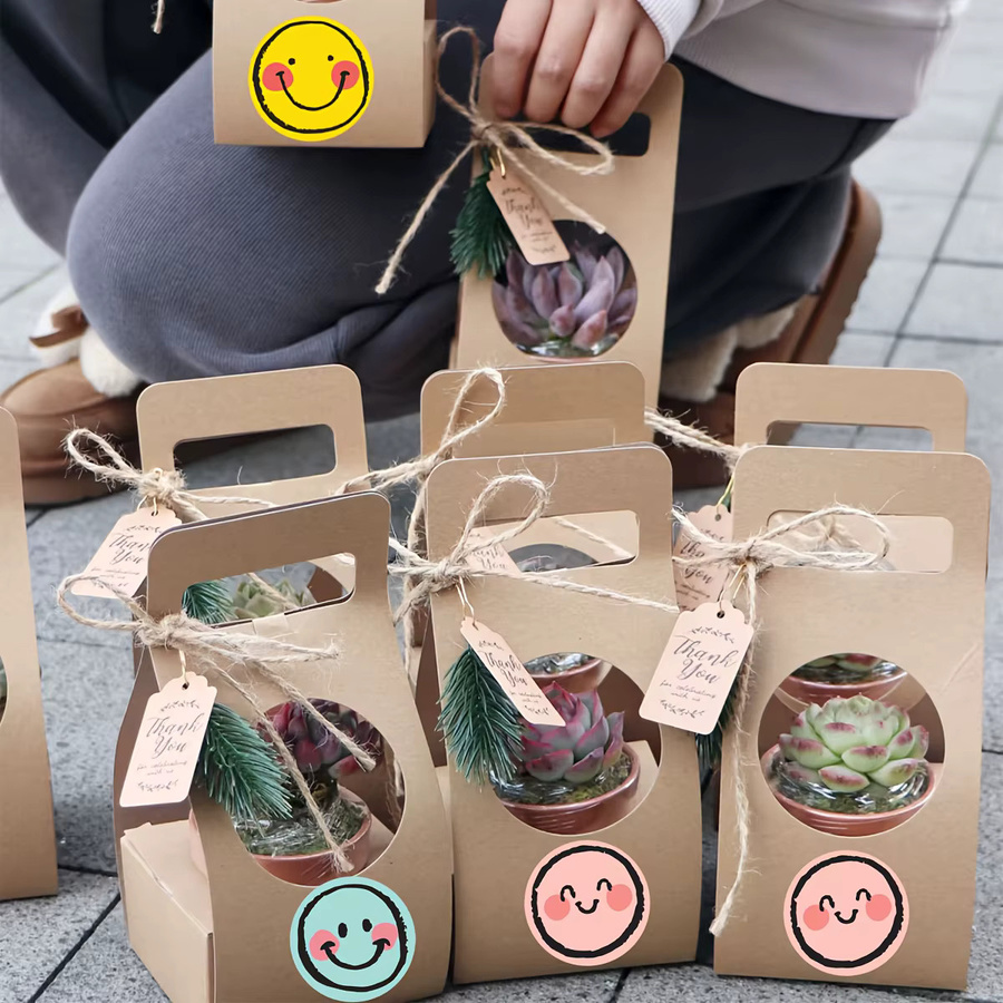 500 Stück bunte Smile Face-Papieretiketten in verschiedenen Farben (Gelb, Rosa, Grün, Blau, Lila) für vielseitige Anwendungen - Bild 3