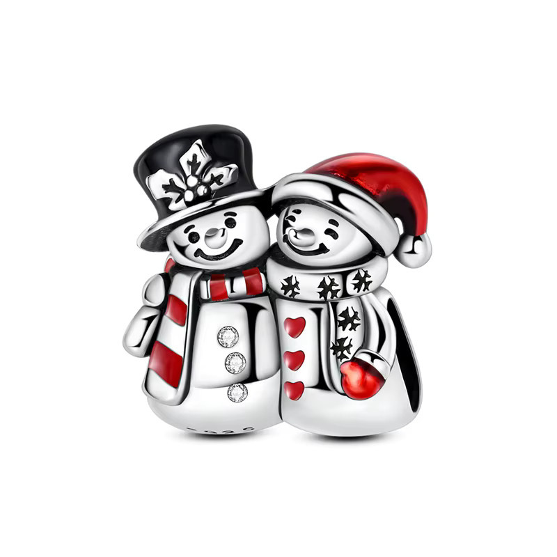 Charm Weihnachts-Schneemann, 925 Sterlingsilber, Damen - Bild 2