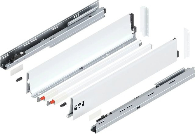 Blum D-Reling K Tandembox antaro Vollauszug Seidenweiß 650 mm 1 Paar - Bild 1