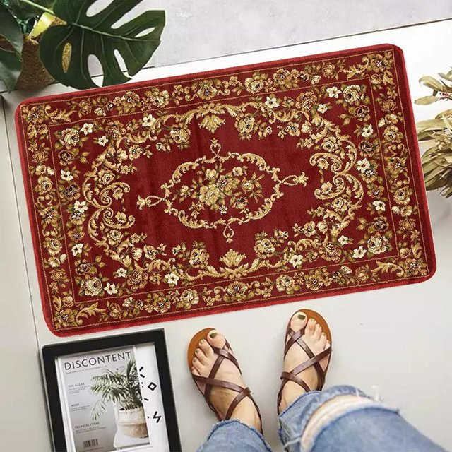 YISONG Fußmatte im orientalischen Marokkanisch-Türkischen Stil, rot, rutschfest und waschbar, B/T: 60 x 40 cm - Bild 1