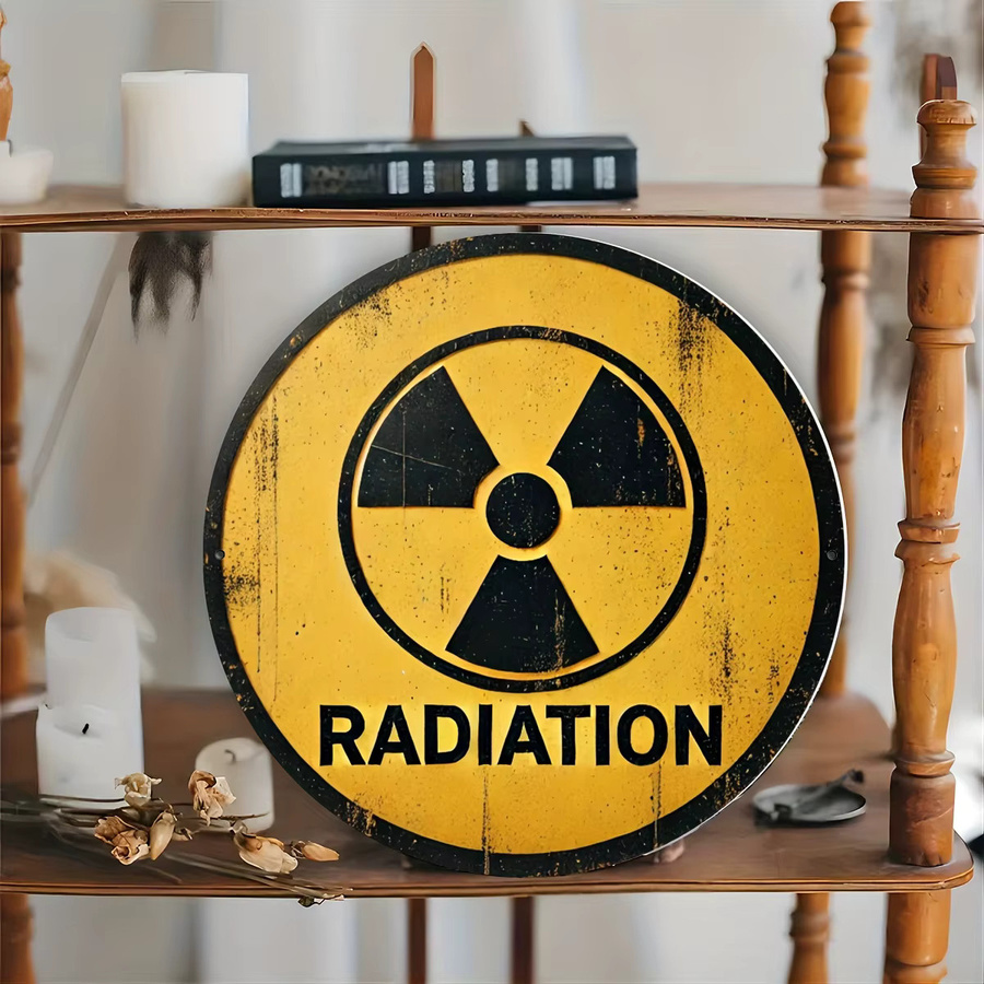 Rundes Aluminium-Wandschild Radiation von EAS in Gelb, Durchmesser: 20,3 cm - Bild 6