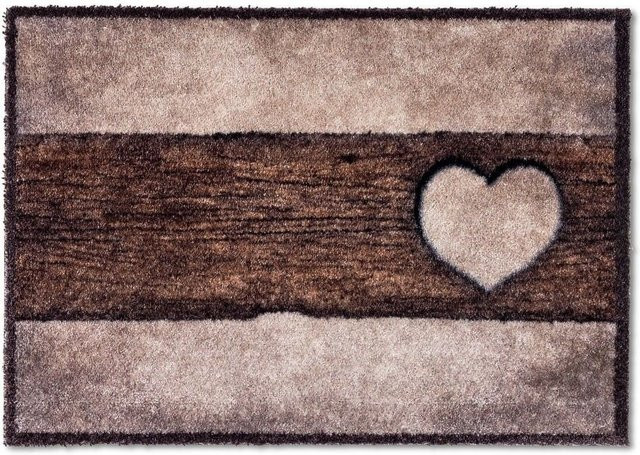 Astra Sauberlaufmatte Pure und Soft Holz Herz, bunt, B/T: 50 x 70 cm, Höhe: 0,7 cm - Bild 1