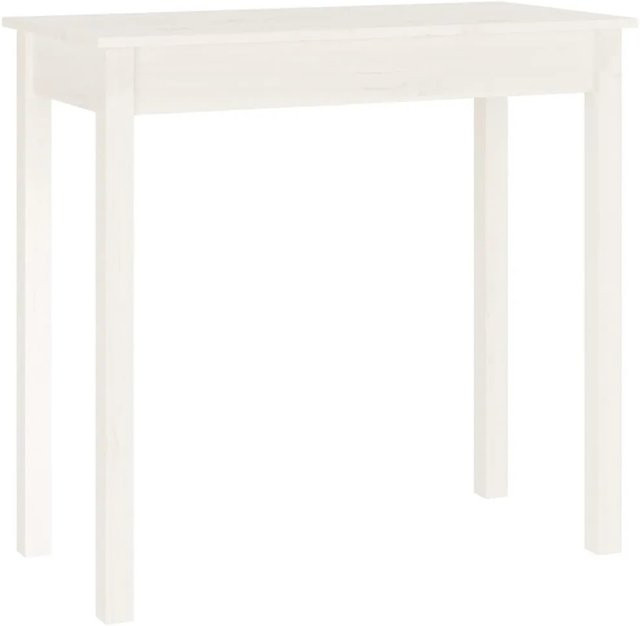vidaXL Konsolentisch aus massivem Kiefernholz in Weiß mit rustikaler Optik, B/T/H: 80 x 40 x 75 cm - Bild 1
