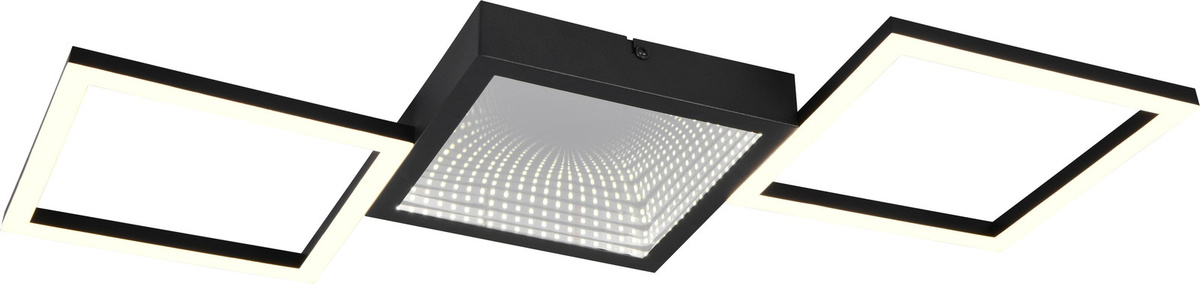 Reality LED-Deckenleuchte Gelo in Mattschwarz, 24 W, 2500 lm, 3000 K, Warmweiß, B/H/L: 43 x 4 x 66 cm - Bild 1