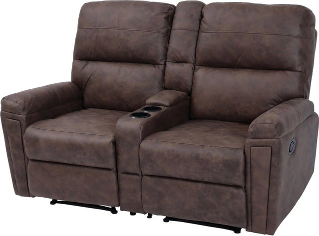 MCW 2er Kinosessel K17 Relaxsessel aus Stoff in Braun mit Getränkehalter und Nosagfederung (B/T/H: 157 x 90 x 102 cm) - Bild 2