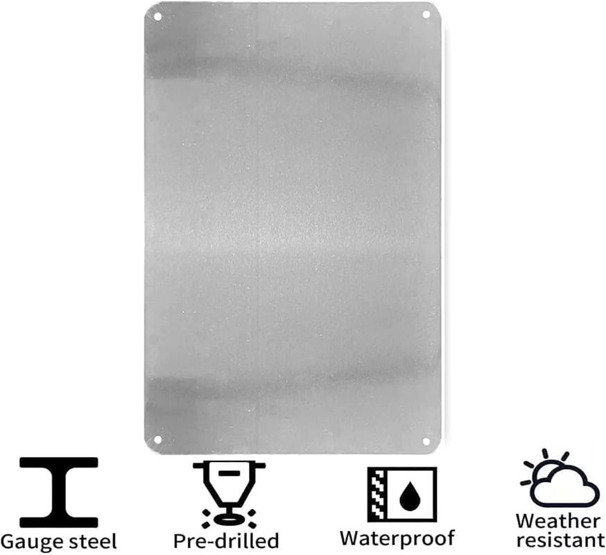 Ruud Water Heater Metallblechschild als rechteckige Wanddekoration aus Aluminium in Silber - Bild 2