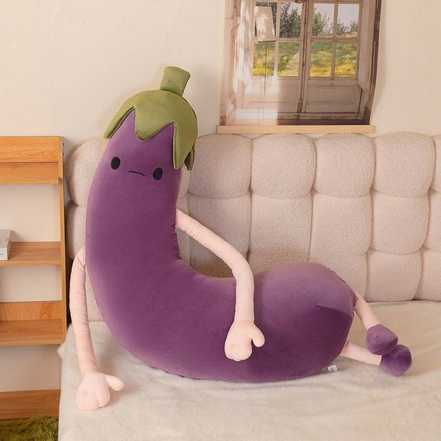 Yiran Health & Beauty Humanoide Plüsch Banane Aubergine, Kuscheltier, 80cm, Blau, Lila, ab 14 Jahren - Bild 1