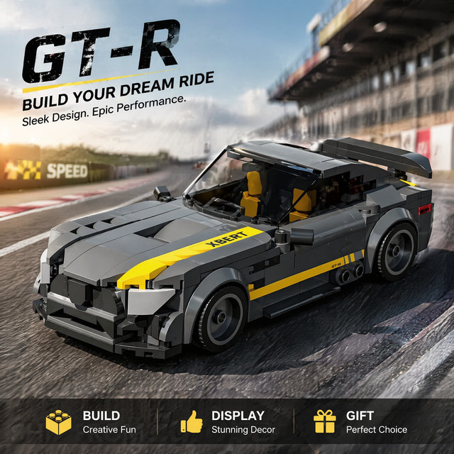 barweer Technologie GT-R Supersportwagen, Bausteine, 1:24 Maßstab, ab 14 Jahren - Bild 1
