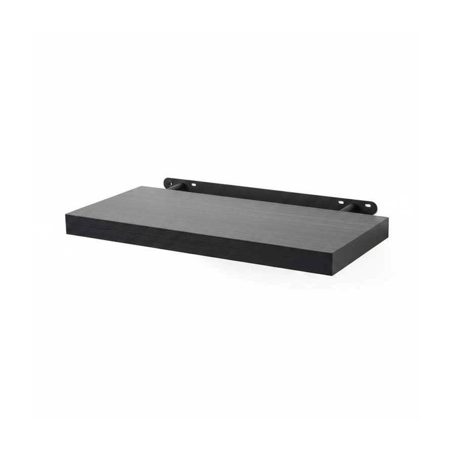 Relaxdays Wandregal aus MDF und Eisen in Schwarz, B/T/H: 60 x 23 x 4 cm - Bild 2