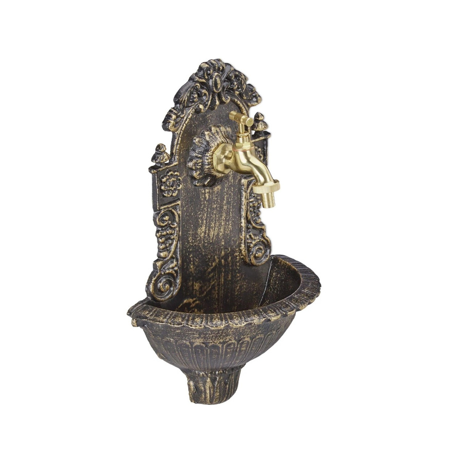 Relaxdays Wandbrunnen aus Aluminiumguss in Bronze Antik, B/T/H: 40 x 24,5 x 13 cm - Bild 2
