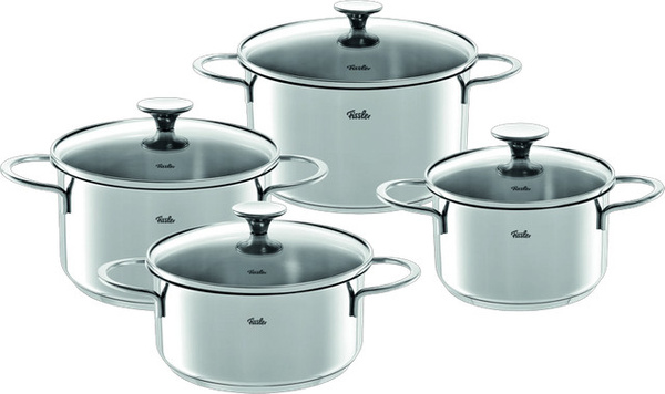 Fissler Copenhagen 4-teiliges Topfset mit Deckeln in Silber