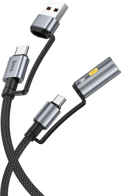 HOCO U138 USB-C auf USB-A Daten- und Ladekabel, 60W, Schwarz, 1,2 m - Bild 1