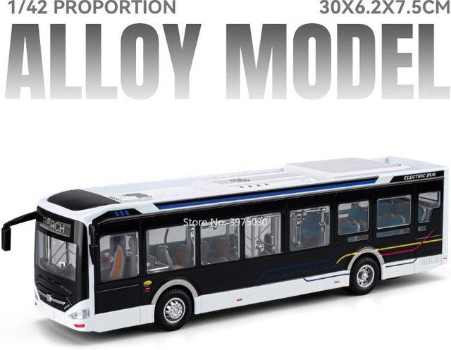 Linyi toy car Neue Energiebus-Modelle, Spielzeugfahrzeug, 1:42, mit Licht und Musik, ab 14 Jahren - Bild 1