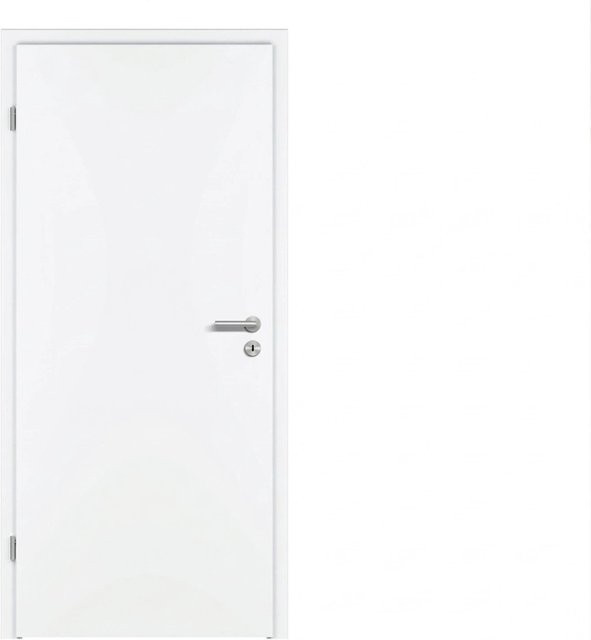 PRÜM Zimmertür CPL Premium Weißlack RAL 9016 Röhrenspan, DIN Links, Höhe: 198,5 cm, Breite: 98,5 cm, Stärke: 39 mm - Bild 1