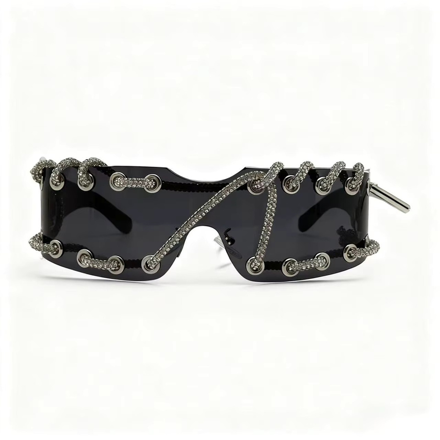 Punk MONIQUE ORENDA Sonnenbrille, randlos, Damen, schwarz, Kunststoff - Bild 6