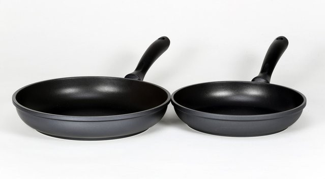 2-teiliges Pfannenset Leipzig mit Antihaftbeschichtung in Schwarz, Durchmesser: 24 cm und 28 cm - Bild 1