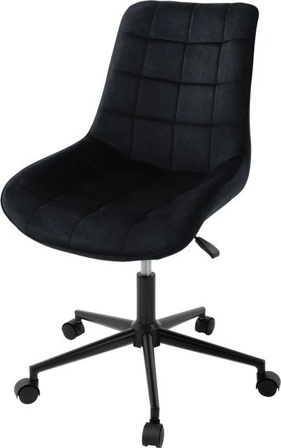 ML-Design Bürostuhl Schwarz mit Samtbezug und Metallgestell auf Rollen B/T/H: 42 x 38 x 120 cm - Bild 2