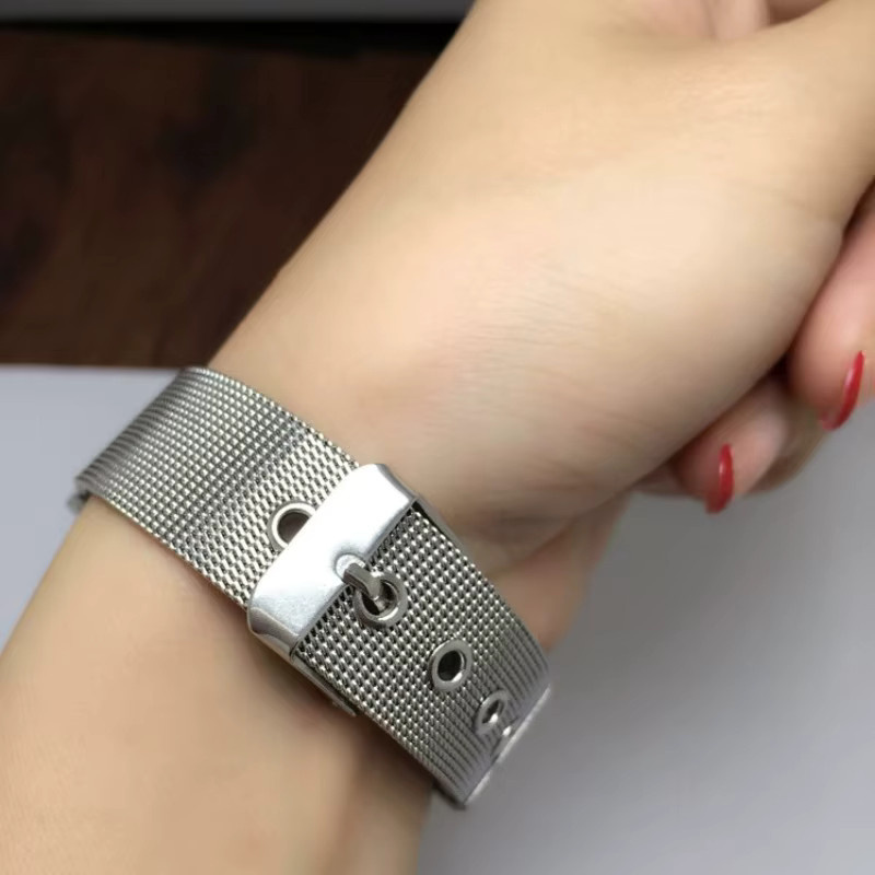Aotelayer Uhrenarmband Mesh Milanese, Edelstahl, Silber, Unisex - Bild 2