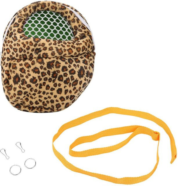 CosyHome Haustiertragetasche aus Plüsch für Hamster, Ratten, Katzen, Igel, Kaninchen oder Frettchen in Leopard Pink, Größe L - Bild 1