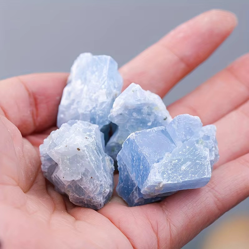 Natürlicher blauer Calcit-Rohstein von CrystalHola zur Dekoration für dein Zuhause, Aquarium oder Terrarium - Bild 3