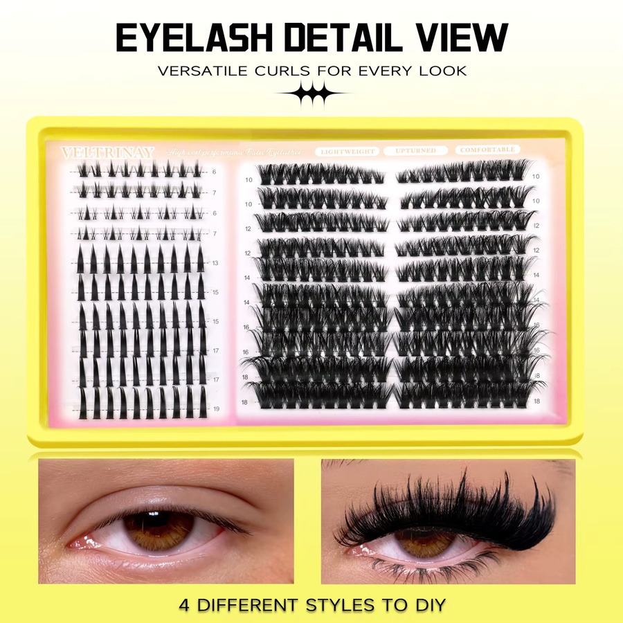 VELTRINAY Wimpern-Cluster, Manga-Wimpern, Unisex - Bild 4