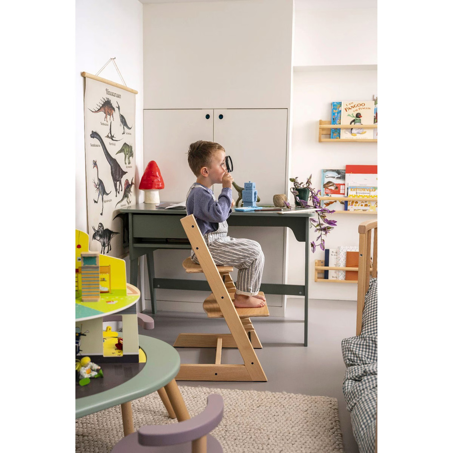 Stokke Tripp Trapp Treppenhochstuhl Bundle in Beige aus Buchenholz inklusive Babyset und Tray - Bild 1
