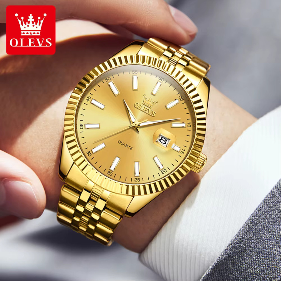OLEVS Armbanduhr Edelstahl, Quarz, Datum, Herren - Bild 3