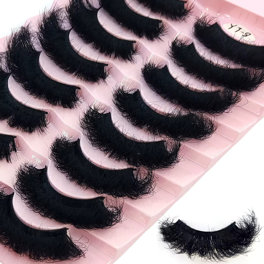 AMSDCN Künstliche Wimpern 3D, Black, 8 Paar, Natürlich - Bild 4