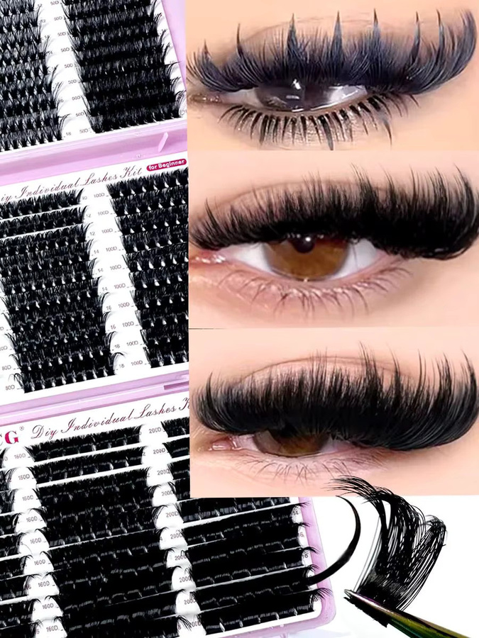 LYBCG Einzelwimpern Wispy, Black, Unisex, 780 Stück - Bild 5