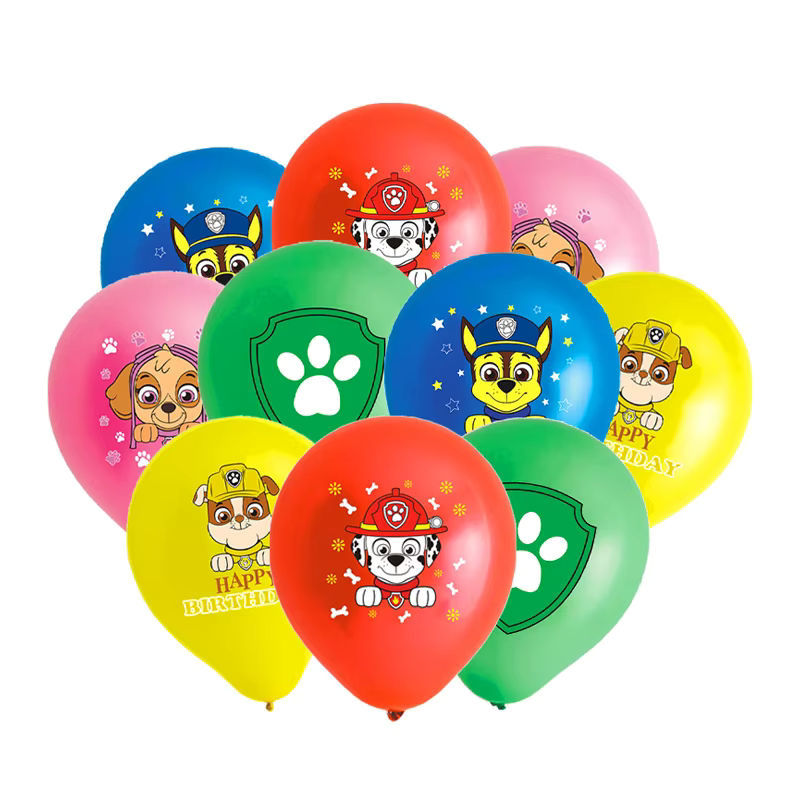 10er Set Paw Patrol Cartoon Latex Ballons in Mehrfarbig für Kinder Geburtstagsdekoration - Bild 3