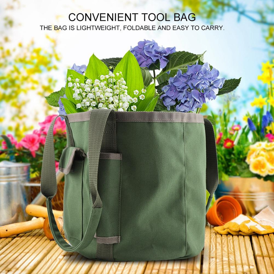 Wasserdichte Gartenwerkzeugtasche mfySpace als tragbarer Aufbewahrungsbeutel in Schwarz und Grün aus Polyester - Bild 3