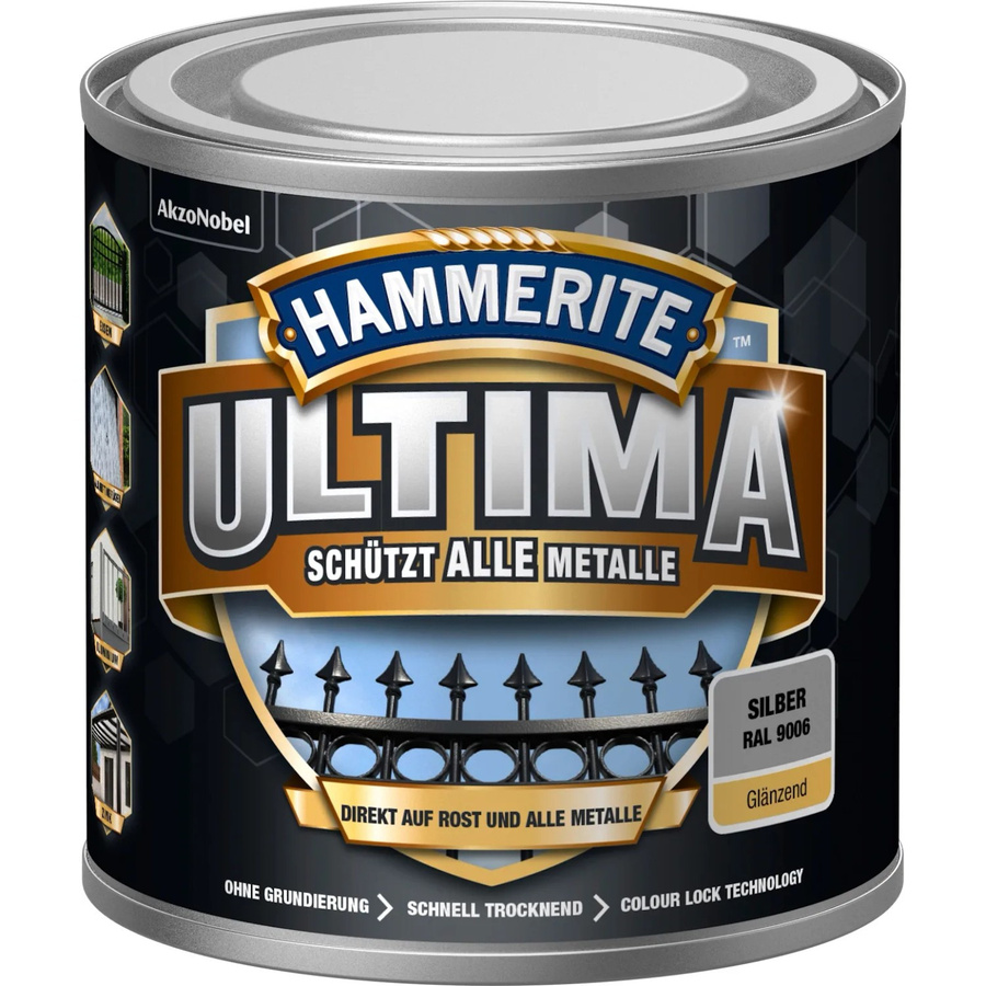 Hammerite Ultima Premium Metall-Schutzlack glänzend Silber 250 ml - Bild 2