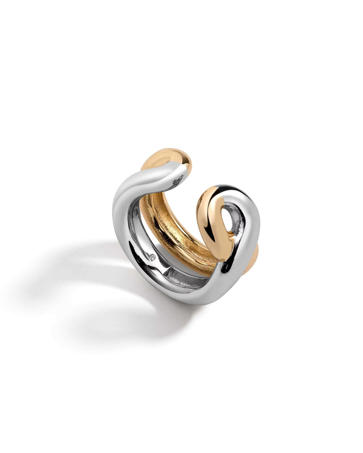 Erpels Doppelschichtring Edelstahl, Bicolor, C-Form - Bild 3