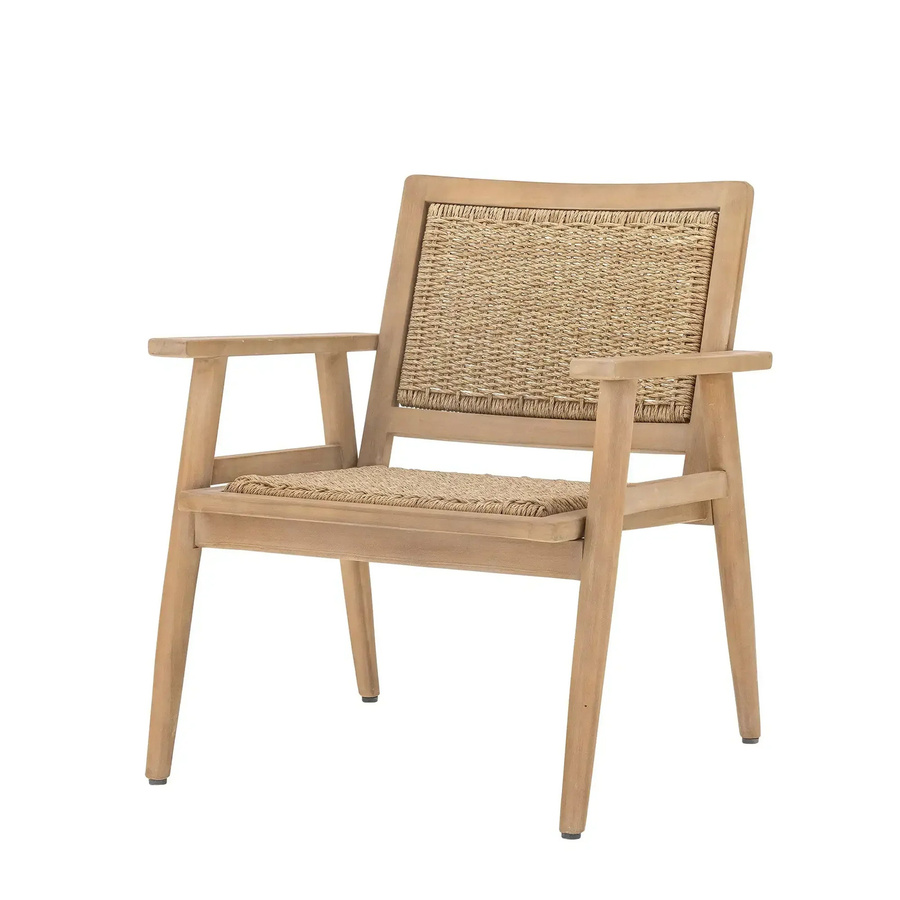 Bloomingville Lounge Stuhl Sorrento aus Akazienholz und Polyrattan in Nature/Braun mit Armlehnen - Bild 1