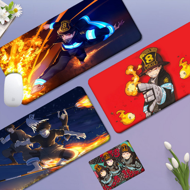 Fire Force Custom Skin verdicktes Gaming-Mauspad in Multicolour als übergroße Tastaturmatte für Notebook und Tisch - Bild 1