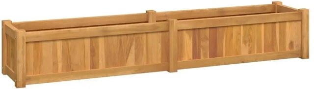 vidaXL Hochbeet aus Teakholz in Braun, B/T/H: 150 x 30 x 25 cm - Bild 1