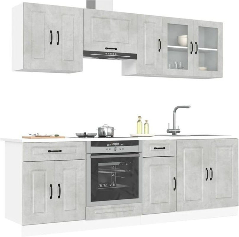 8-tlg. Küchenschrank-Set Kalmar von Vidaxl in Modern Grau aus Holzwerkstoff - Bild 1