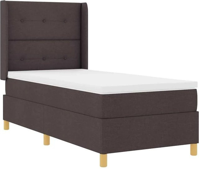 vidaXL Boxspringbett mit Matratze in Braun aus Stoff mit Taschenfederkern, B/T: 140 x 200 cm - Bild 1