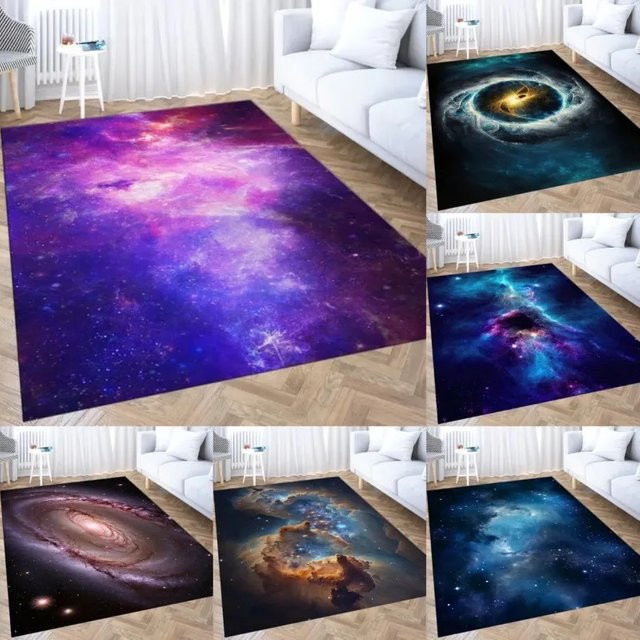 Cosmic Haven Galaxy Teppich mit Nebula-Design in Mehrfarbig, moderner rechteckiger Teppich für dein Wohnzimmer - Bild 1
