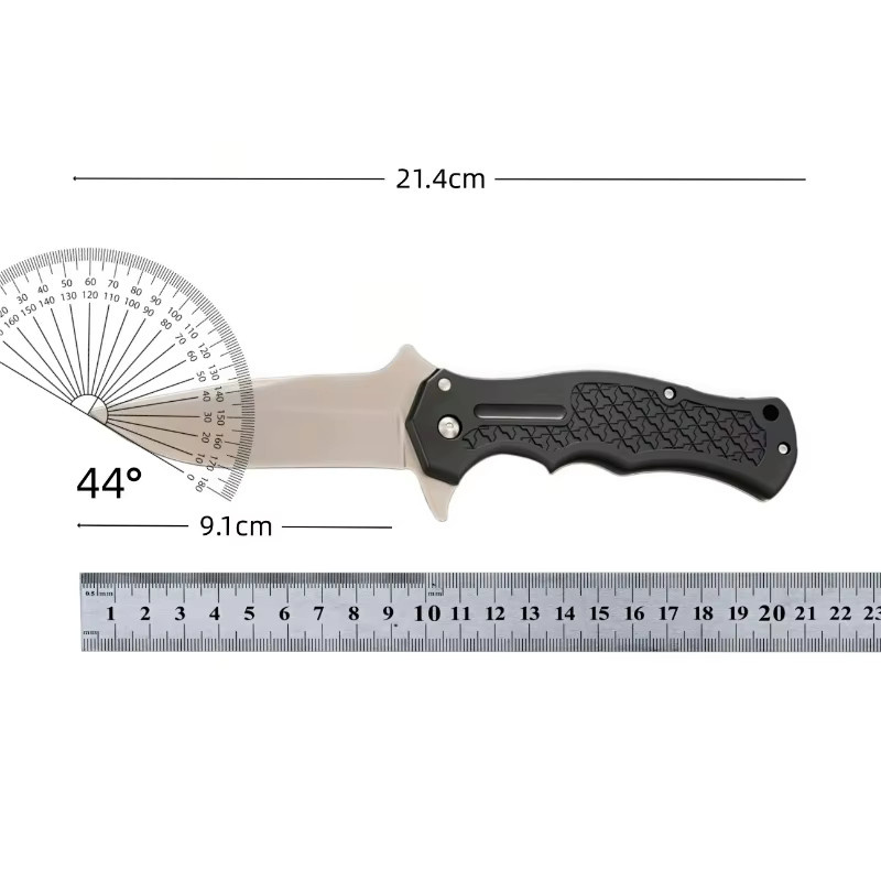 Wilderness Outdoor Camping Klappmesser mit Stahlklinge und schwarzem Nylongriff als Überlebensmesser und EDC-Werkzeug - Bild 2