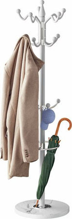 CASARIA Kleiderständer Weiß mit Marmorfuß und Haken, Höhe: 175 cm