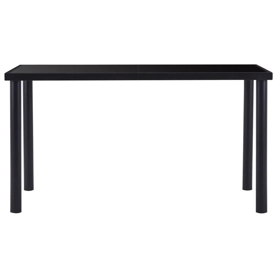 vidaXL Esstisch modern in Schwarz mit gehärtetem Glas und Metall, B/T/H: 140 x 70 x 75 cm - Bild 2