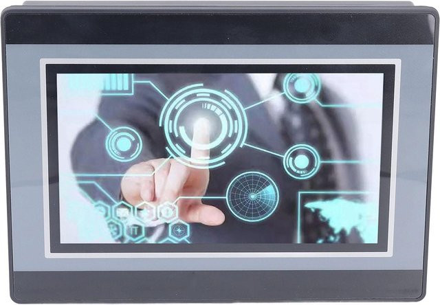 TOMTOP 7-Zoll SPS HMI Touchscreen in Schwarz mit 2PT Temperaturmessung, 8 Ausgängen und 3K Hochgeschwindigkeitszählung - Bild 1