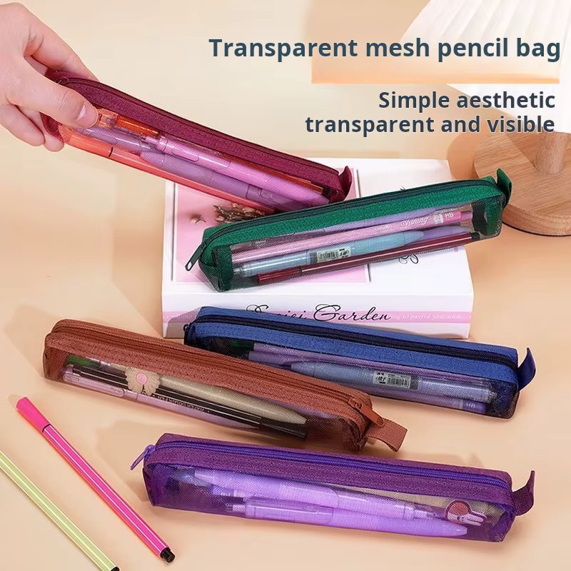 Grid Federmäppchen Organizer Blau mit Reißverschluss als tragbares Multifunktions-Etui für Schulbedarf - Bild 3