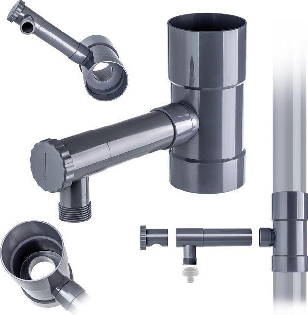 KADAX Regenwasser-Collector mit 80mm Ventil in Grau - Bild 1