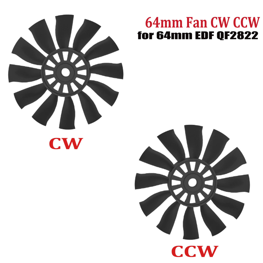QX-MOTOR 64mm EDF Motor, 12-Blatt-Motor CW CCW, Luftpropeller-Teil - Bild 4