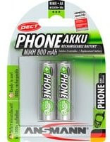 Ansmann DECT AA Akku 800mAh, 2er Blister, Silber - Bild 1