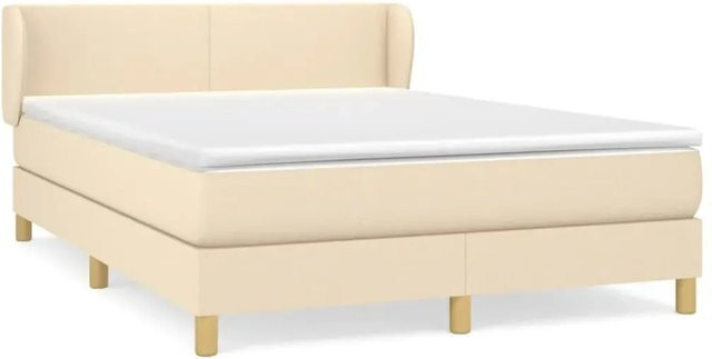 vidaXL Boxspringbett mit Matratze Hybrid-Design in Beige mit Taschenfederkern B/T: 140 x 200 cm - Bild 1